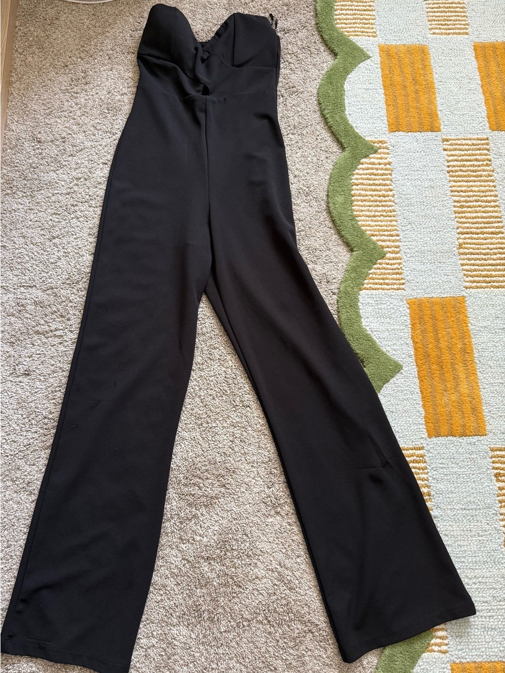 Mind Code Black Strapless Wide-Leg Jumpsuit